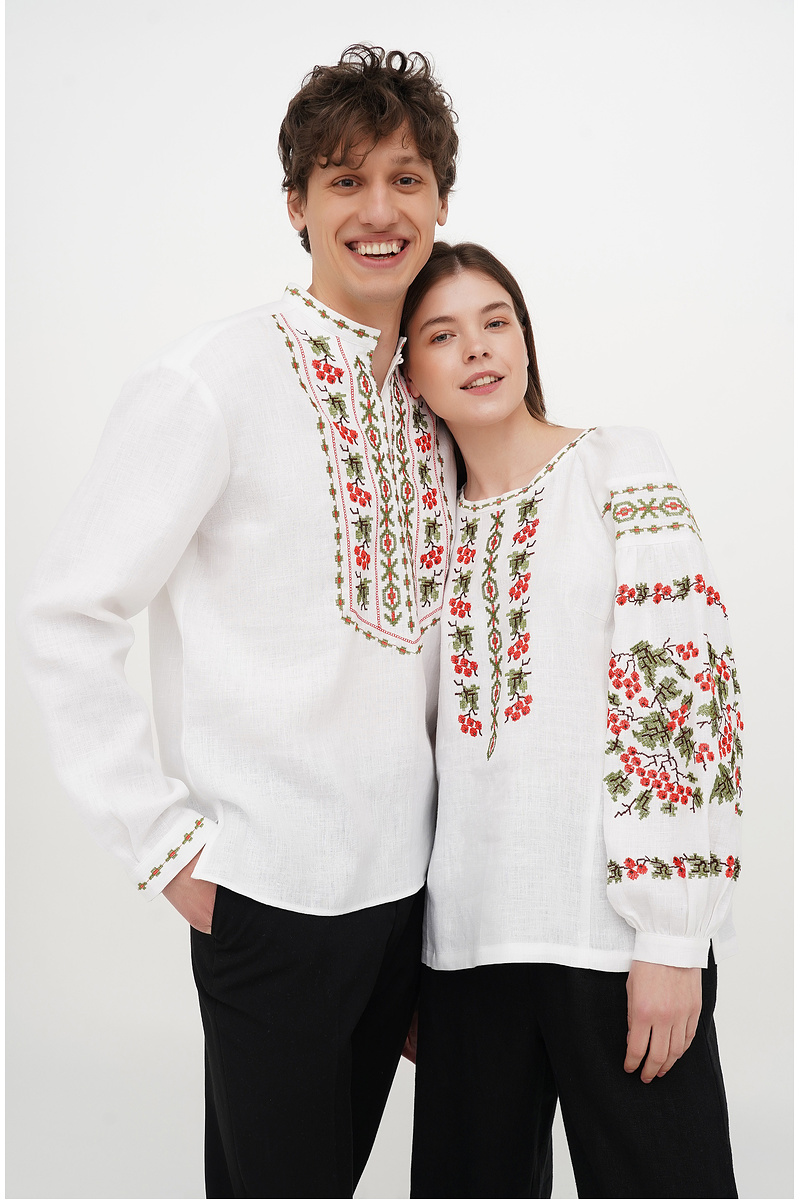 White linen embroidered blouse Dzvinka